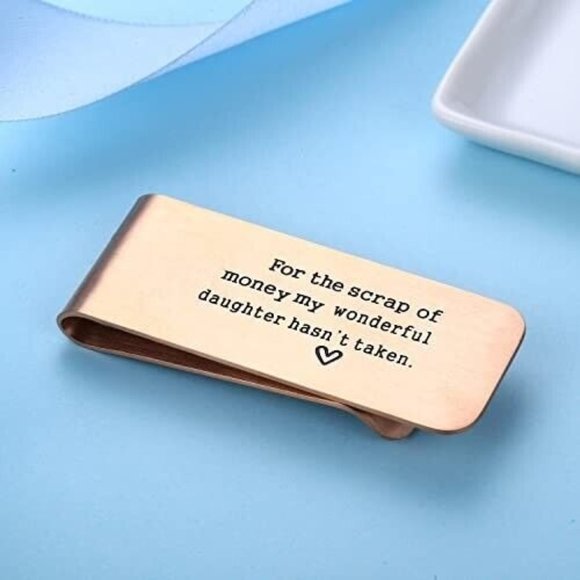 Men's Money Clip For Dad Funny Quote from Daughter Wedding Gift Father’s… - Picture 5 of 5